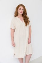 BASE LEVEL CURVY Yacinthe Dresses - Light Beige - maat 0(46)