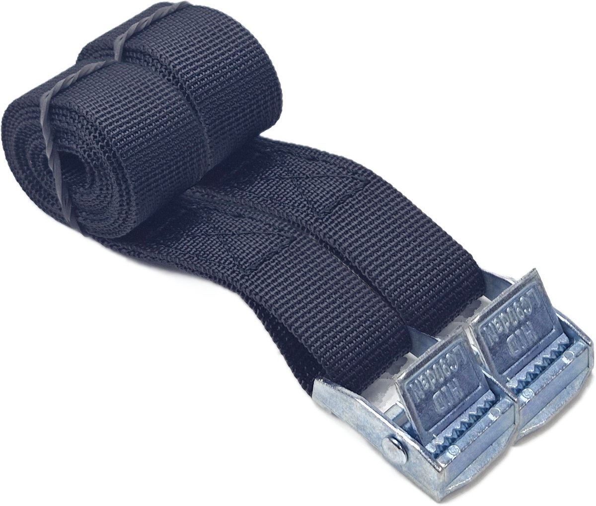 BCF-Products - Spanbanden - 1 meter - 2 stuks - Zwart - Sjorbanden - Spanriemen - Bindriemen - Spanbandjes met gesp