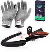 Qsync® Oestermes Premium - Inclusief Oesterhandschoenen - Oesterset - Binnenhandschoen - RVS - Inclusief Gratis E-boek