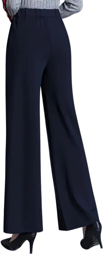 Pantalon femme Nivard - Chino - Pantalon de golf - Pantalon élégant - Avec ceinture élastique - Adultes - Bleu marine - XL