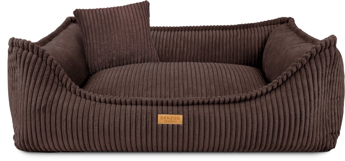 Denzoo Hondenmand Milano | Hondenbed | Hondensofa | Waterafstotend | Afneembare hoes | Orthopedisch Traagschuim | Brown | XXL (L120xB90xH27cm)