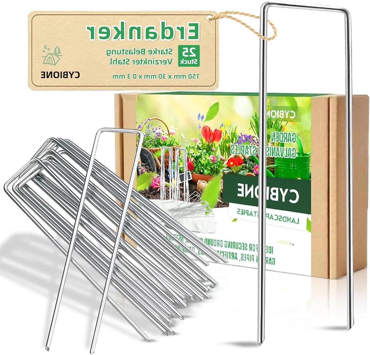 Roestbescherming Haringen - Stevig, duurzaam en praktisch voor camping en tuin - 150 mm lang 25 mm breed Ø 3 mm - Perfect als tenthaken grondanker en meer! (25)