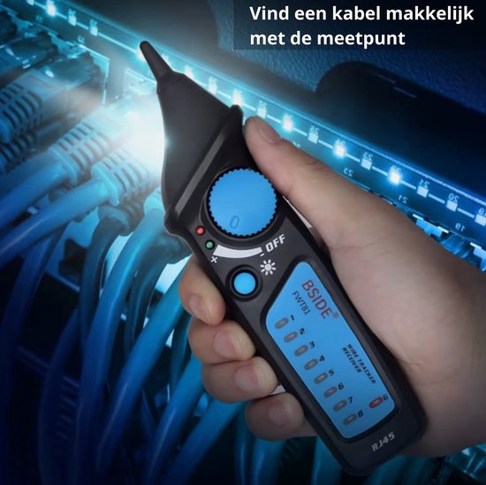 Localisateur de câble - Testeur de câble - Détecteur de câble - Avec éclairage LED - Avec verrouillage Générateur de tonalité - Tracer de câble
