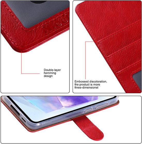 Hoesje geschikt voor Samsung Galaxy A26 5G hoesje Rood pasjeshouder ...