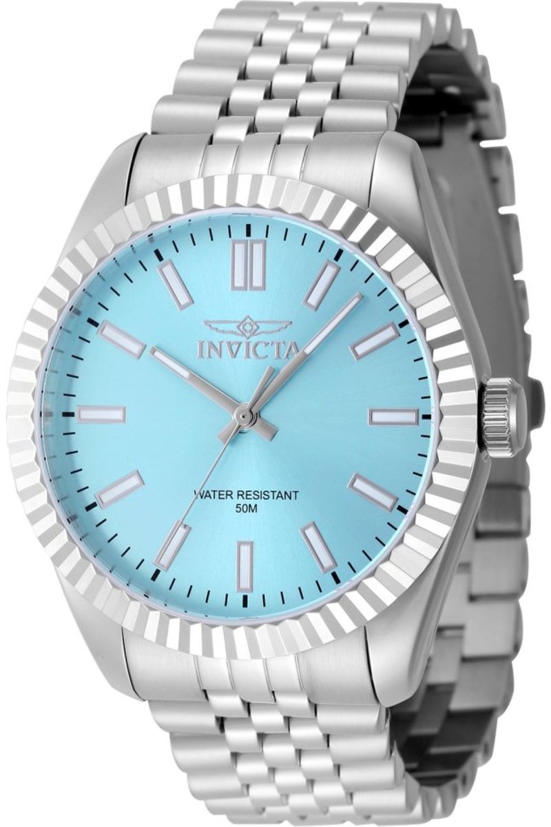 Invicta Specialty 48906 Heren Horloge - Waterdicht - Analoog - Quartz Uurwerk - Roestvrij Staal met blauwe Wijzerplaat - 43mm