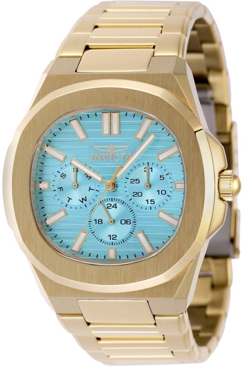 Invicta Speedway 48522 Heren Horloge - Waterdicht - Analoog - Quartz Uurwerk - Roestvrij Staal met blauwe Wijzerplaat - 41mm