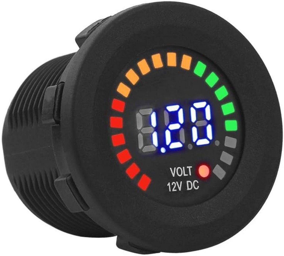 Digitale LED Voltmeter voor Auto, Motor en Boot - Waterdichte DC Display voor 12V Accu's