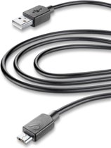 Cellularline USBDATACMICROUSB3M USB-kabel 3 m 2.0 USB A Micro-USB B Zwart