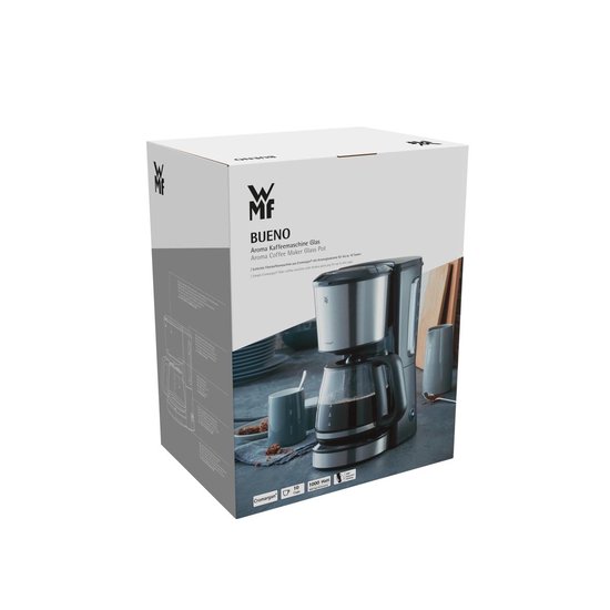 Machine à Café WMF Bueno 1000 W – Pour 10 Tasses – Verseuse En Verre – Plaque Maintien Au Chaud – Anti-gouttes