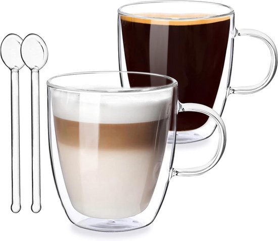 Creano Dubbelwandig Thermoglas 250 Ml DG-SH, Groot Dubbelwandig Glas Van Borosilicaatglas Dubbelwandige Koffieglazen Theeglazen Latteglazen Set Van 2 Stuks Creano Dubbelwandig Thermoglas 250 Ml DG-SH, Groot Dubbelwandig Glas Van Borosilicaatglas Dubbelwandige Koffieglazen Theeglazen Latteglazen Set Van 2 Stuks