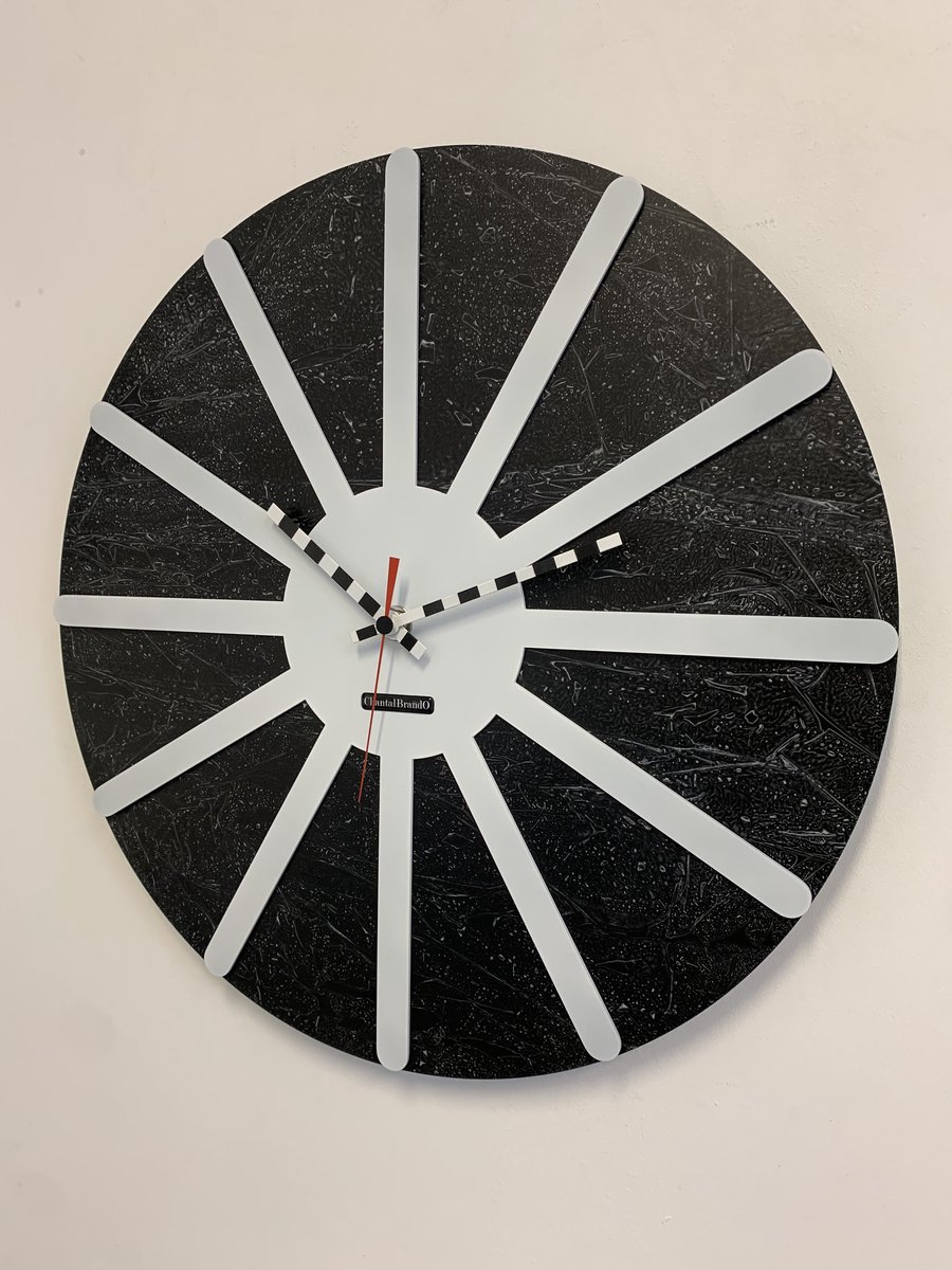MOSA CLOCK Wandklok BLACK & WHITE STAR XL Modern Industrieel Design