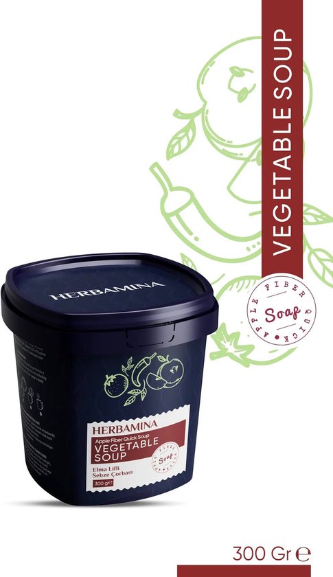 Herbamina Vegetable Soep Appelvezel Groentensoep - dieet en afvallen - 300 gr