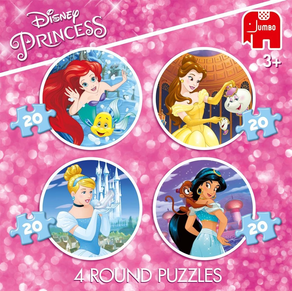 wakker worden Auto openbaring Disney Princess 4in1 round Puzzle | bol.com