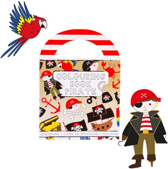 Decopatent 48 STUKS Piraten / Piraat Kleurboekjes met Stickers - Traktatie Uitdeelcadeautjes voor kinderen - Klein Speelgoed - Uitdeelcadeaus