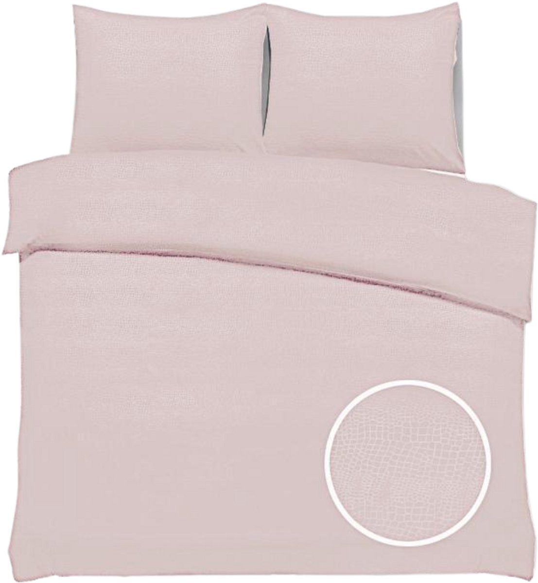 SweetSleeping Dekbedovertrek Croco - Modern - 200 x 220cm + 2 kussenslopen 60x70cm - Roze - 100% Zijdezacht Micropercal - Strijkvrij - Krimpvrij