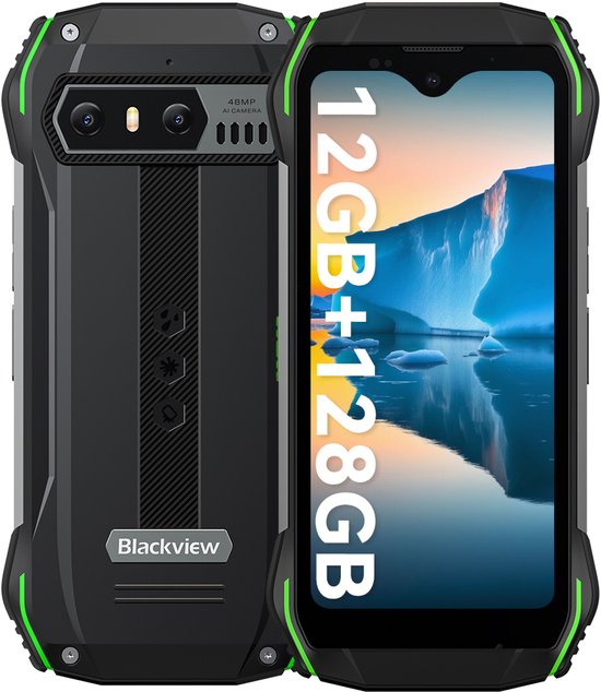 Blackview N6000SE Mini Outdoor Smartphone zonder Contract, 12GB+128GB Android 13 Telefoon, 4.3" HD+ IP68 Waterdicht Robuuste Telefoon, 3700mAh, 4G LTE Outdoor Mobiele Telefoon met NFC/OTG/GPS/FM, Groen