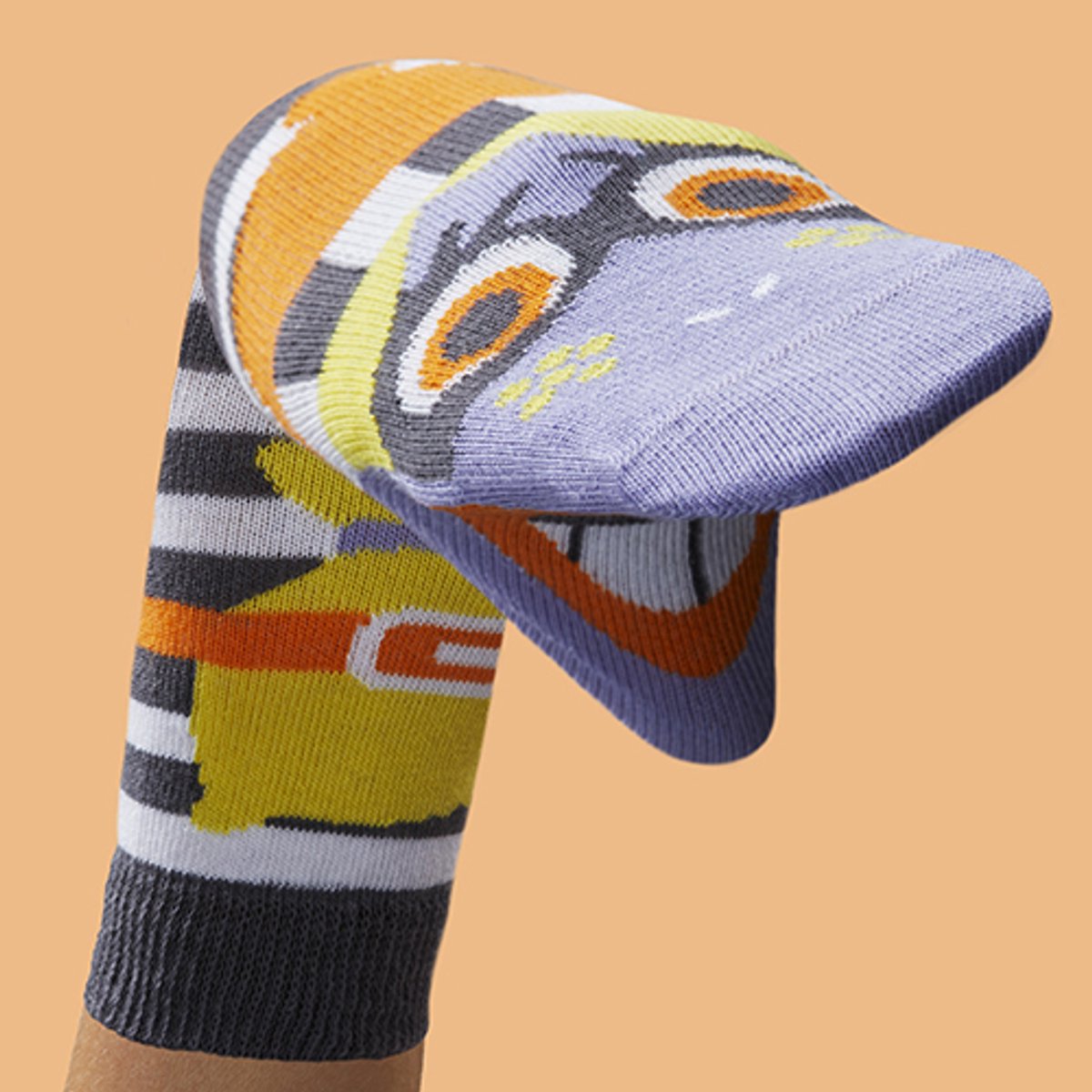 WALKYTALKIES - Kindersok - Sokpop - Handpop - Boef Meisje - Maat 23-26 - 3-4 jaar
