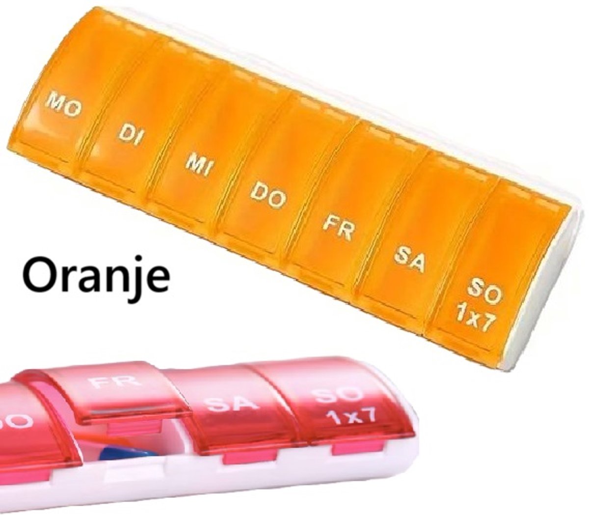 Goedkoopste Pillendoosje I Pillendoos I Medicijn Doosje I Pil Box I 7 dagen I 1 Week I Maandag t/m Zondag I Oranje