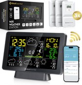 Bol.com MostEssential Weerstation Wifi Edition - Draadloos Weerstation met Buitensensor - Hygrometer - Binnen en Buiten - 150 Me... aanbieding