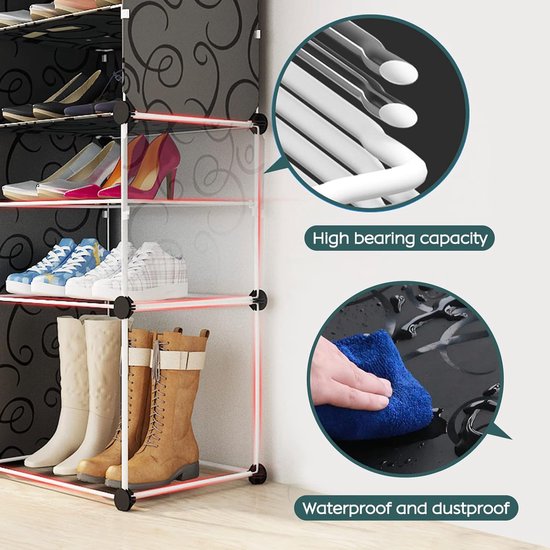 Decopatent® XXL Schoenenrek - Voor 40 paar schoenen - Met hoes - Schoenenkast organizer voor schoenen opbergen - Staand opbergrek - Decopatent