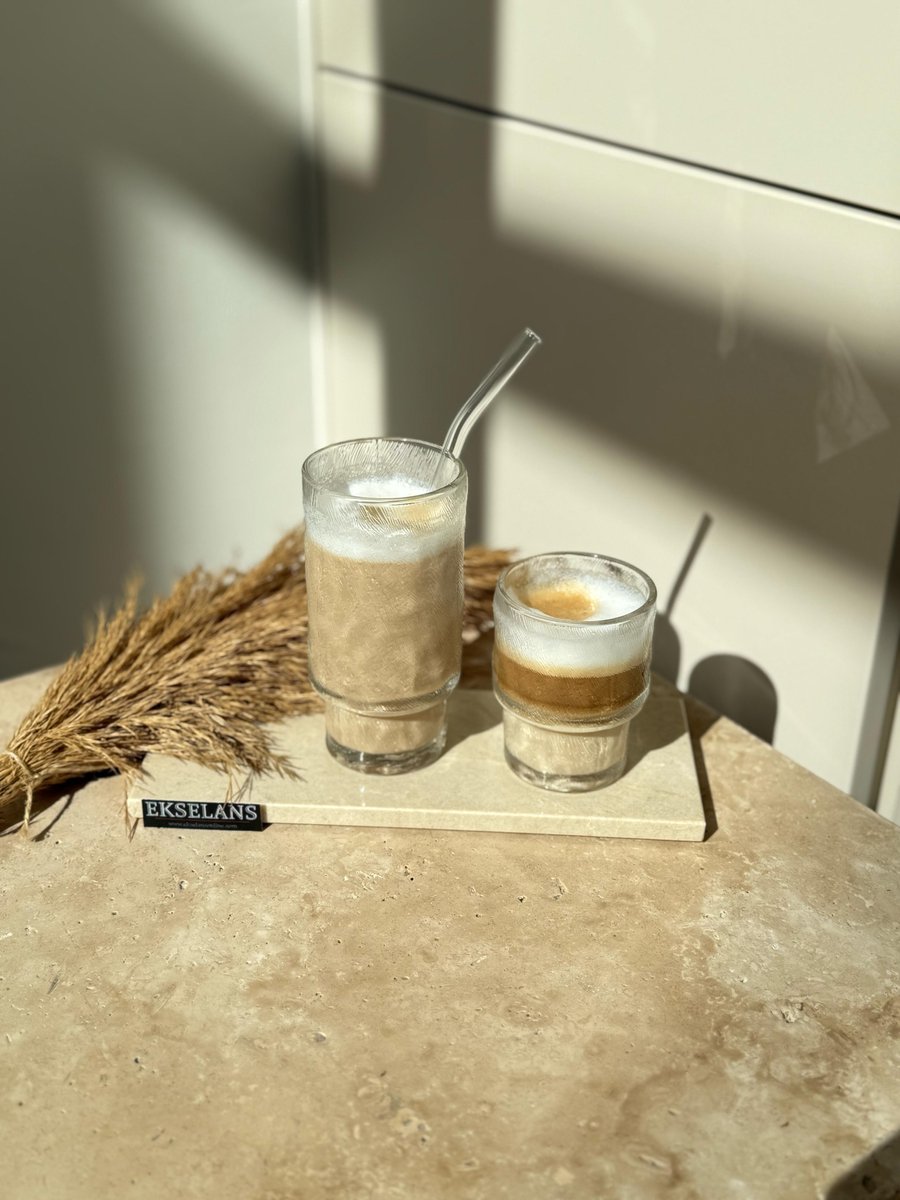 Ekselans – Glacier Gold Longdrinkglazen – Set van 6 – 300 ml – Glas - Waterglazen - Gouden rand