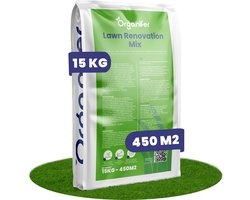 Verticuteer Mix (15kg, 450m2)- Gazon Renovatie - Gazonmeststof - Graszaad Herstel - Meststof - Herstelgazon - Bodemverbeteraar - Organifer