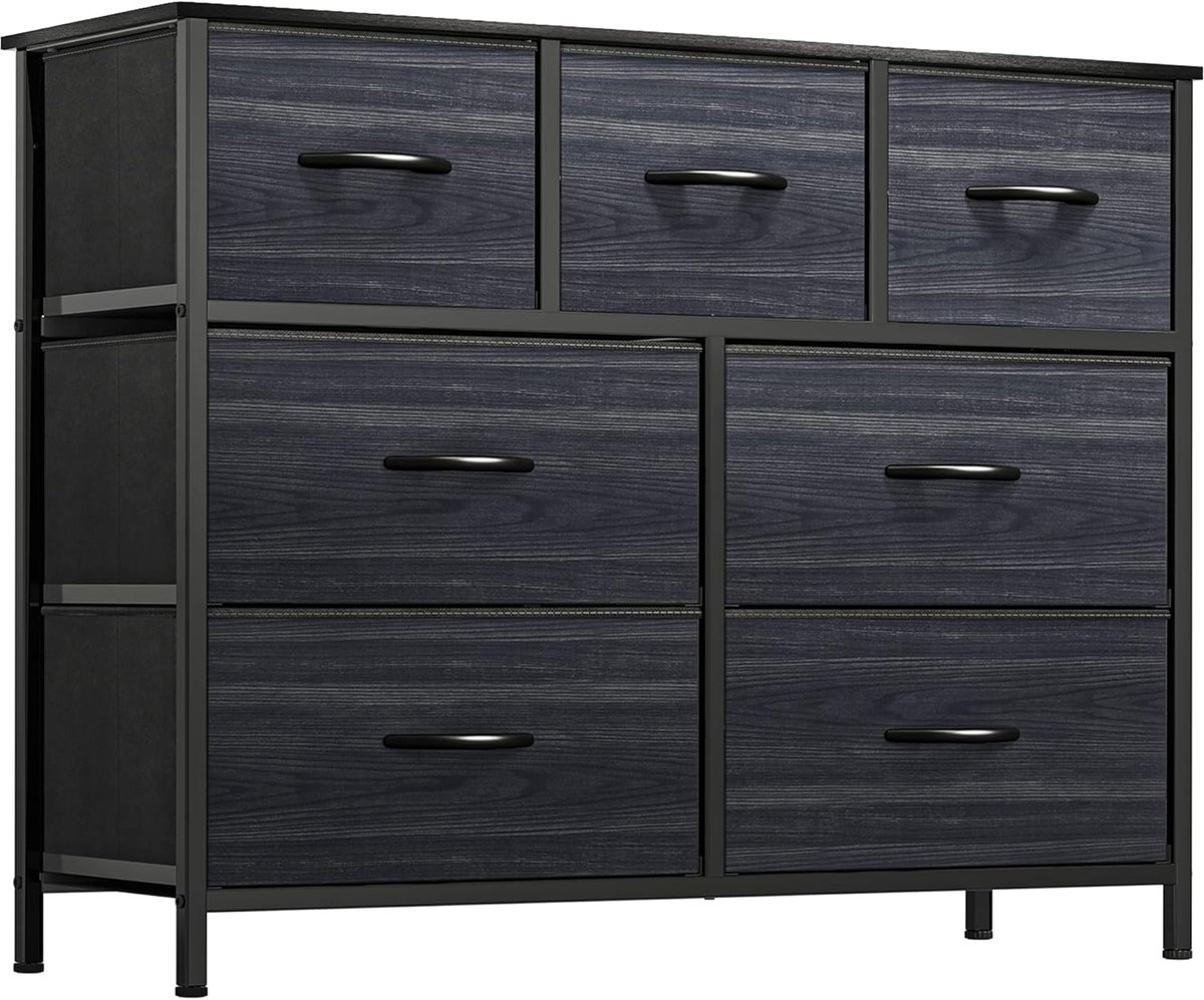 Ladekast met 7 Laden voor Slaapkamer en Woonkamer - Stalen Frame & Houten Bovenblad