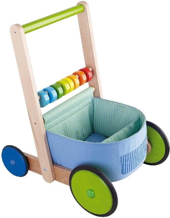 Loophulp voor kinderen, loopwagen met Montessori-speelgoed en geluiden, muziek en afneembaar speelbord, loophulp met regelbare snelheid, voor baby's vanaf 6 maanden