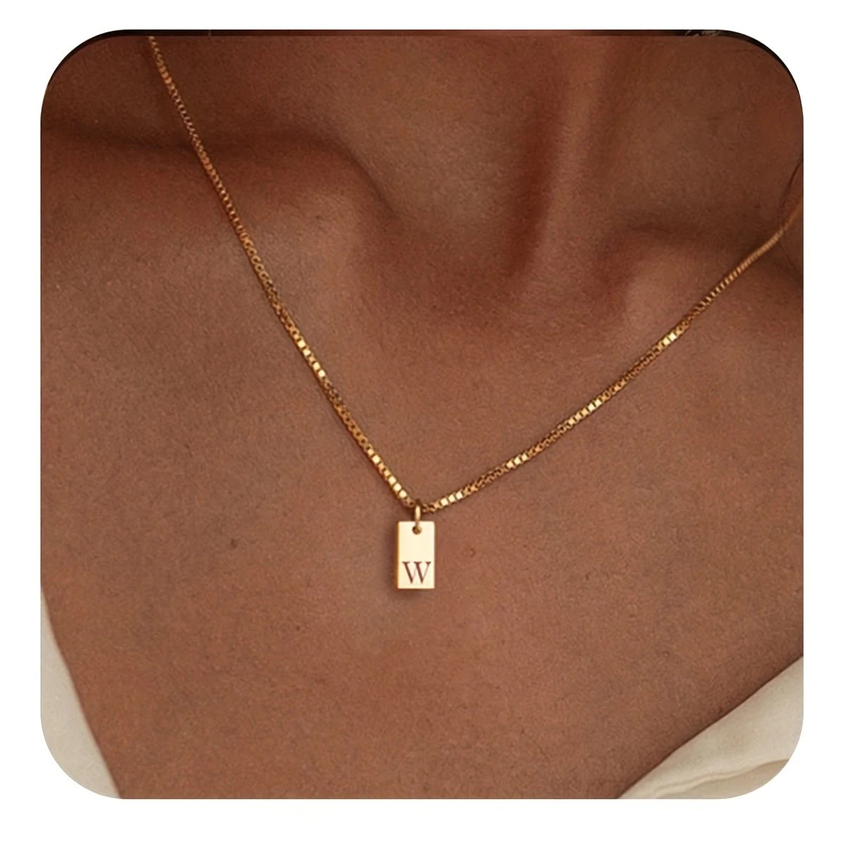 Ketting met initiaal - Stainless Steel - Letter W - Minimalistisch sieraad - Waterproof - Fijne damesketting -