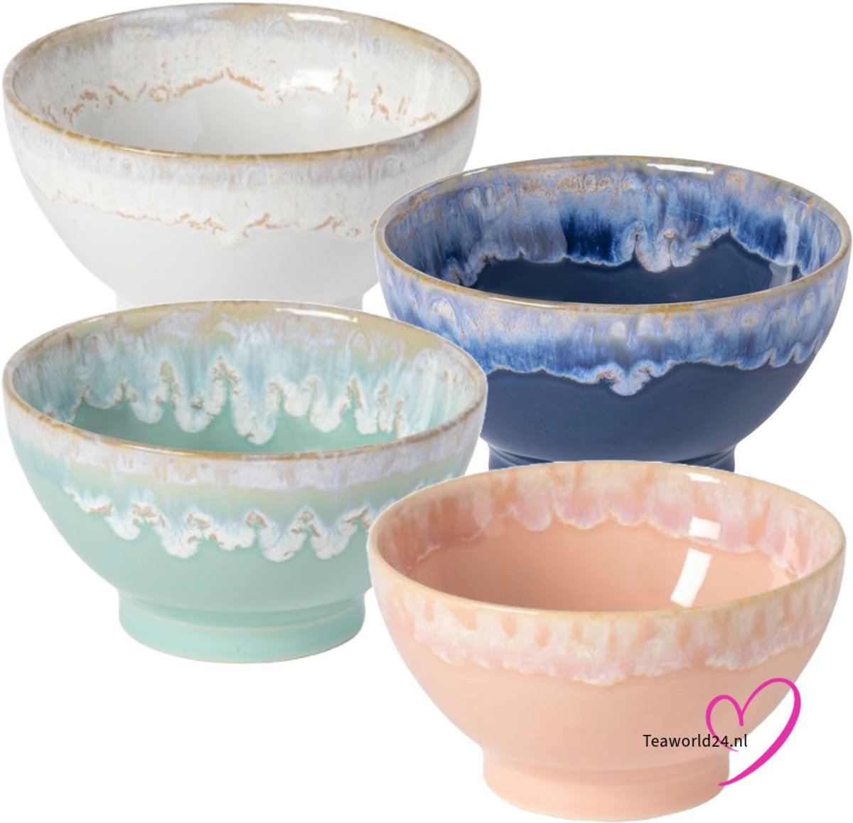 Costa Nova - servies - kommen - Grespresso Muli color- aardewerk - 14,5 cm rond - Set van 4