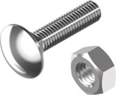 RVS slotbout met moer M6x40 mm per set van 4