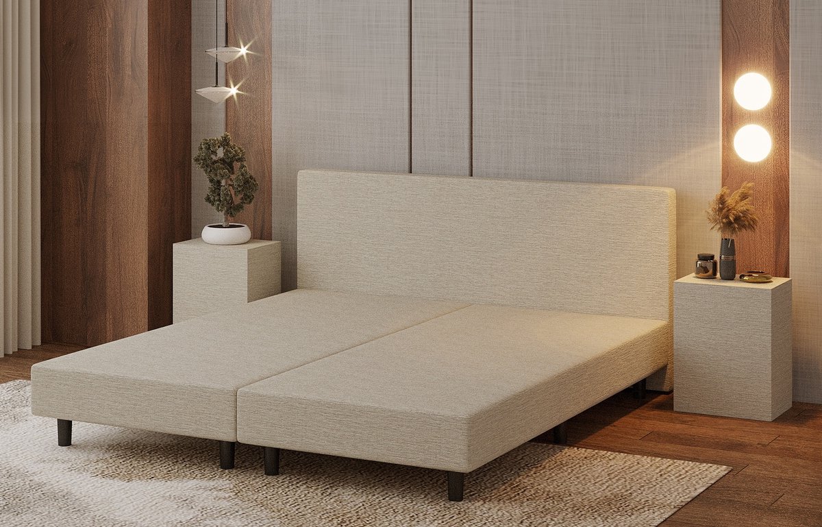Nessa® Bjorn Boxspring 180x200 Crème met Pocketvering Matras - afbeelding 3