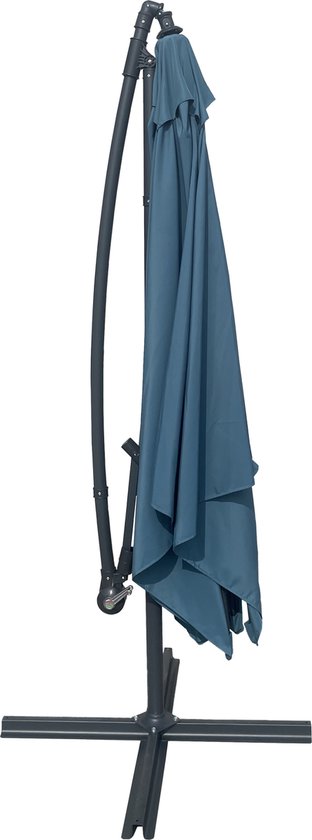 Parasol déporté MOLOKAI carré 2,7x2,7m bleu gris + housse