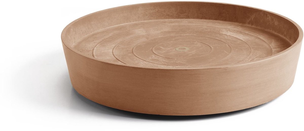 Ecopots Saucer Wheels - Terra - Ø51 x H10,1 cm - Ronde terrakleurige onderschotel op wielen met waterreservoir