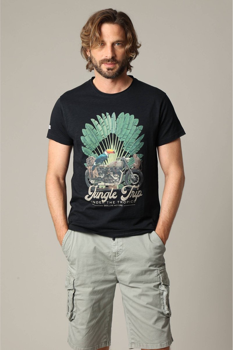 Deeluxe Aventura M+ T-shirt Met Korte Mouwen Zwart L Man