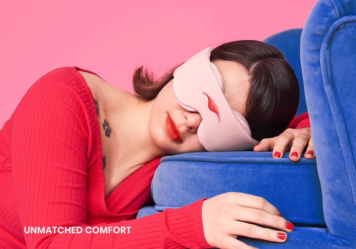 Manta Sleep Mask - Slaapmasker - Sunrise Pink Limited Edition - 100% verduisterend - Zeer comfortabel - Geen druk op ogen/oogleden - Volledig verstelbaar voor een perfecte pasvorm - Zacht en ademend materiaal — afbeelding 3