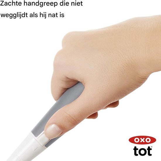 Babyflesborstel met Siliconen Speenreiniger - All-in-One Hygiëne Set- Grijs — afbeelding 4