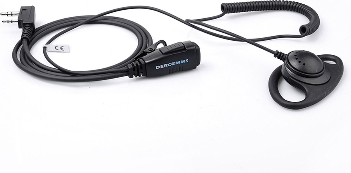 DerComms® Oorschelp voor Kenwood portofoons TK3201, TK3501, TK3401, TK3701, NX1200, NX1300