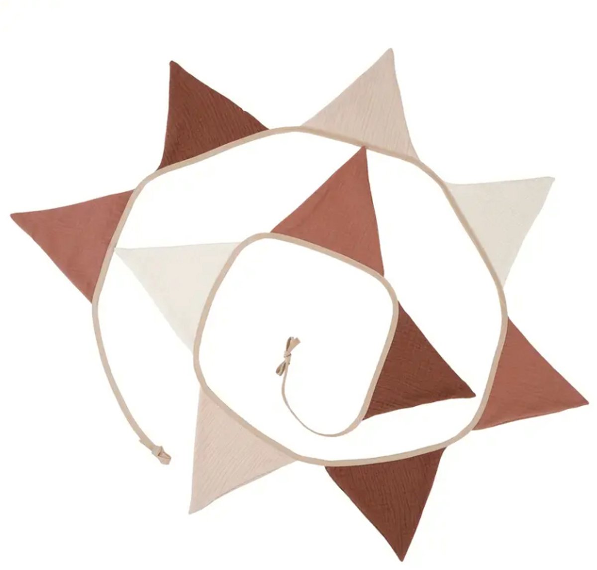 HHHK - Stoffen vlaggetjes - Stoffen Vlaggenlijn - Versiering - Duurzaam - Slingers - 2,6m - Bruin Beige - Vlaggenlijn - Vlaggetjes slinger