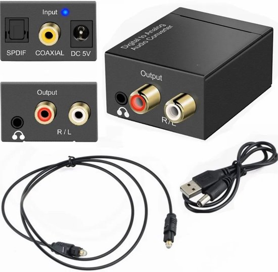 Delmark Digitaal naar Analoog Audio Converter - Toslink naar RCA of AUX hoofdtelefoon 3.5mm jack - Coax naar RCA — afbeelding 3