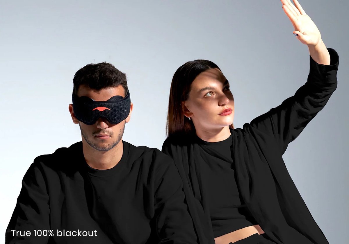 Manta Sleep Mask PRO - 100% verduisterend slaapmasker voor zijslapers - Carbon Black Limited Edition - ademend en comfortabel voor slapen/reizen/dutjes/ploegendienst. Ventilerend & ultrazacht. — afbeelding 9