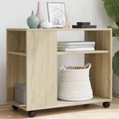 VidaXL Bijzettafels 2 St Met Plank 25,5x27x60 Cm Gri Sonoma Eiken 835491097