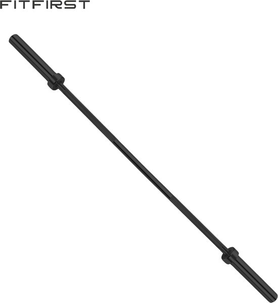 FitFirst Olympische Halterstang – 20 kg – 220 cm – Zwart Koolstofstaal – Tot 250 kg – Thuisgym Krachttraining