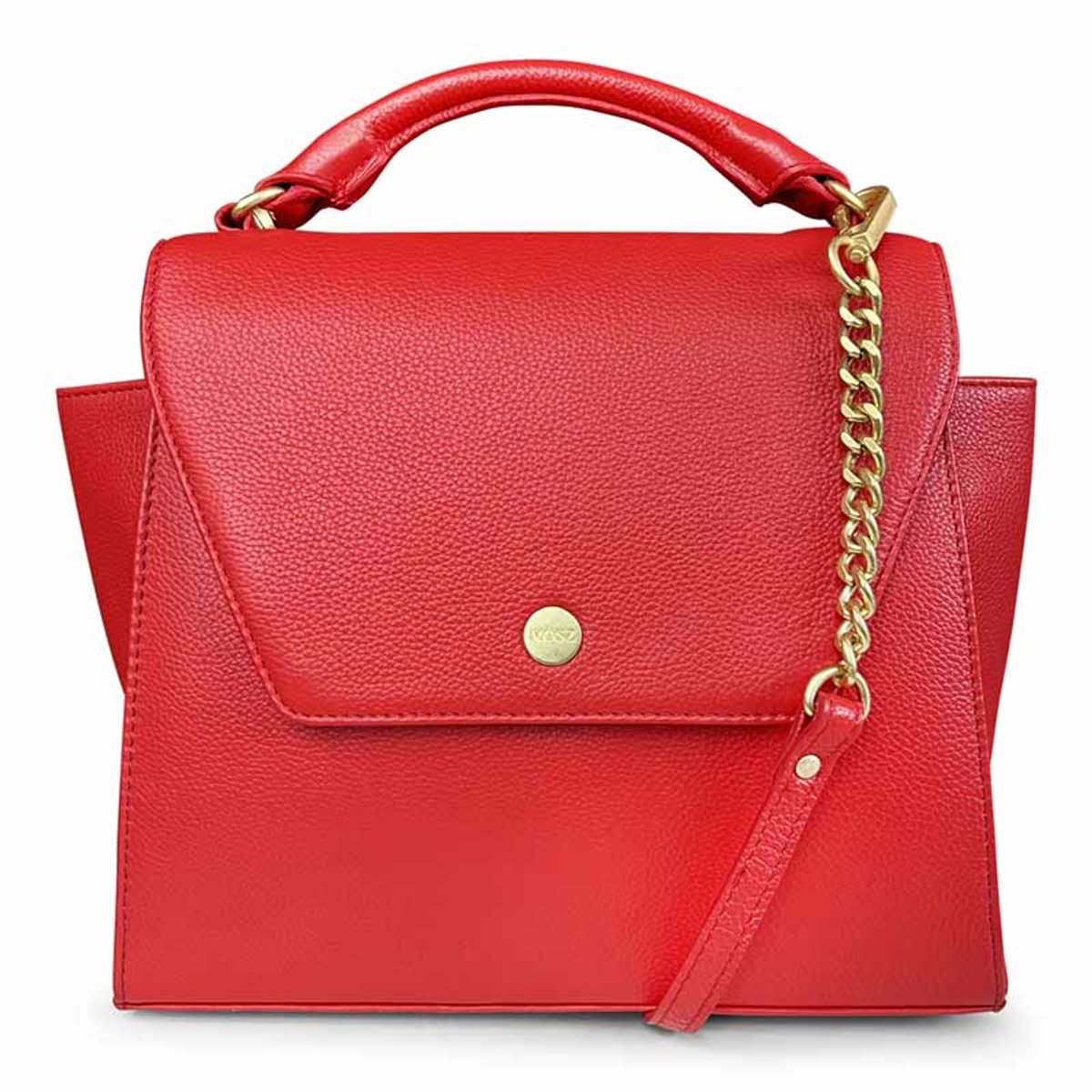 MŌSZ Leren dames handtas - rood : Schoudertas / crossbody
