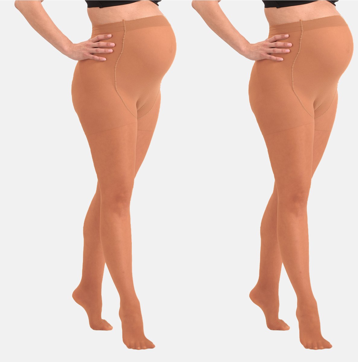 Mamsy - 2-Pack Half-Sheer Zwangerschapspanty 40den - Naturel - XXL