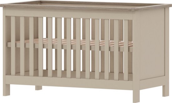 Born Lucky ® Baby Bed / Ledikant Geneve 60x120 cm Verstelbare Bodem - Clay