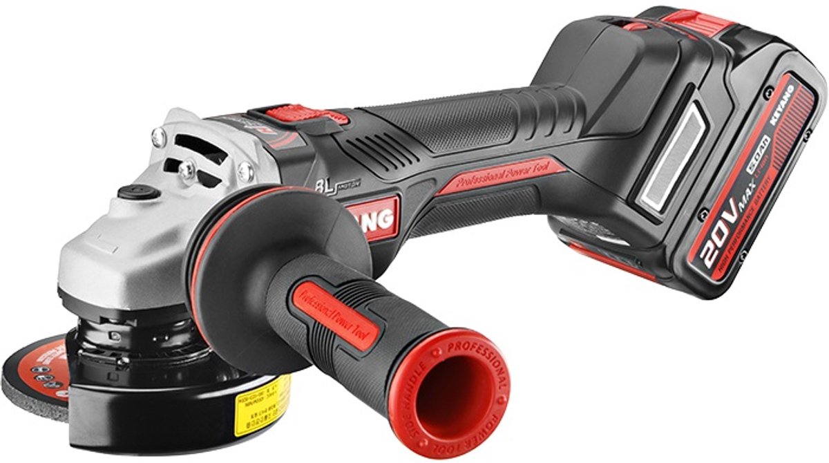 Keyang DG20BLH-125SV accu haakse slijper 125 mm. met variabel toerental 18V set (2x 5.0Ah accu) in koffer