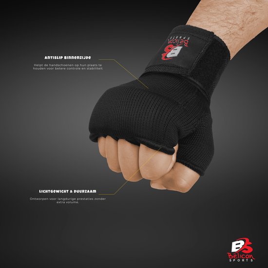 Gloves intérieurs / Gants d'intérieur | Gant en coton et demi-bandage | Plusieurs couleurs | Garde de poing et de pouce pour la boxe Sparring Muay Thai Kickboxing MMA Arts martiaux et entraînement au combat - Taille: Medium