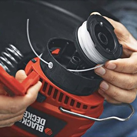 Vervangende spoelkapafdekkingen voor accessoires van de grastrimmer, compatibel met Black + Decker grastrimmer, 4-pack (4 spoelkappen + 4 veren) van N\C — afbeelding 3