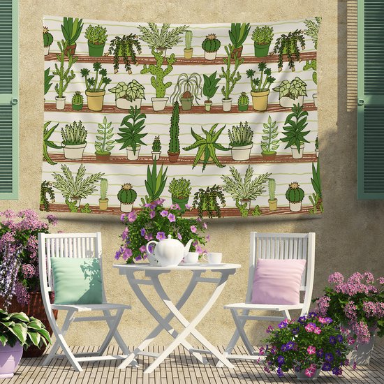 Ulticool - Plantes en Pots Cactus Plante Nature - Affiche Tapisserie - 200x150 cm - Groot Tapisserie - Affiche Jardin Tapisserie